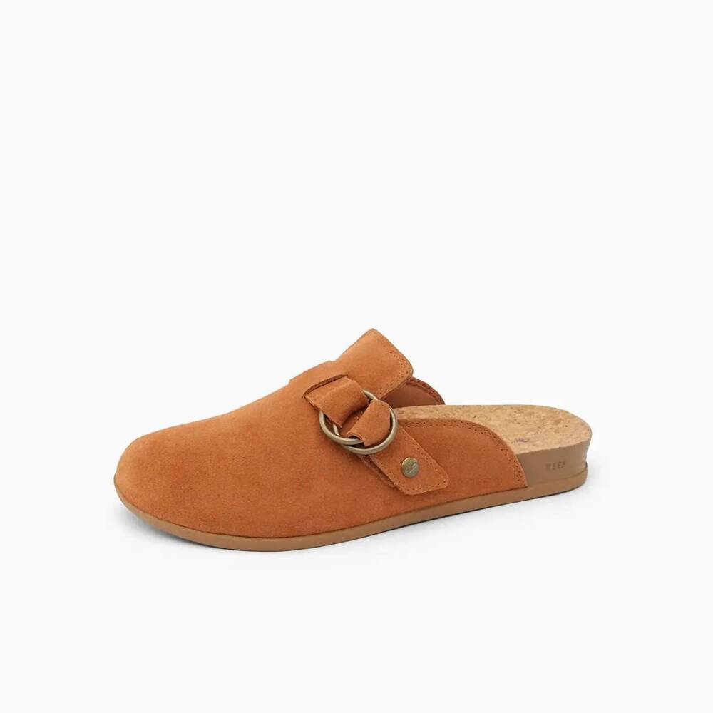 NEW REEF women's vista serenity slip on mule in cocoa suede - Picture 2 of 4